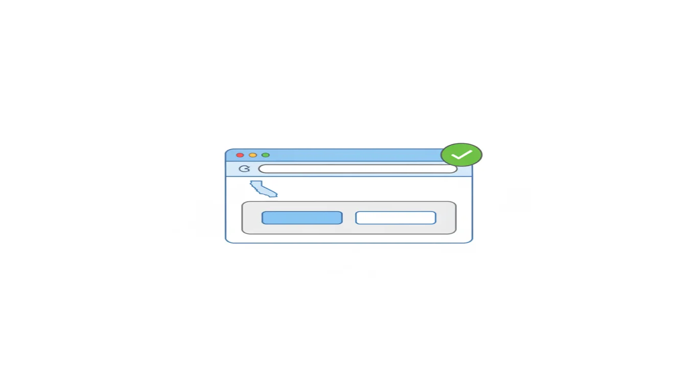 CCPA 2026 compliance requirements illustration showing a cookie banner with an Opt-Out Honored badge and California silhouette